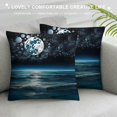 thumbnail image 3 of Patifu Moon Stars Ocean Graphic Decorative Cushion Throw Pillow Cover Home Couch Living Room Bed Sofa - 1PC Short Plush Pillow Covers Home Furnishing 12x12in, 3 of 5