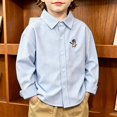 thumbnail image 5 of felwors Toddler Children's Cotton Shirts for Boys and Girls Long Sleeved Lapel Tops Baby Button Coats Casual Cartoon (Light Blue,5-6 Years), 5 of 7