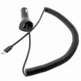 thumbnail image 3 of Car Charger for T-Mobile REVVL Tab (2023) - 3.4A Type-C Power Adapter DC Socket Extra USB Port Coiled Cable, 3 of 5