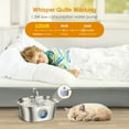 thumbnail image 5 of Cat Water Fountain with Water Level Window, 3.2L/108oz ‘Big Eye’ Automatic Stainless Steel Pet Water Fountain, Pet Water Dispenser Cat Drinking Fountains with Ultra-Quiet Pump for Cats, Pets(1 Brush), 5 of 8