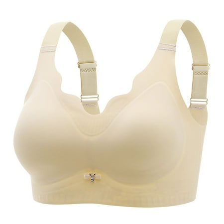 VMESZQFG Women s Wirefree Seamless Bras Womens Bras Front Closure Women s Wireless Bra With Seamless Smooth Comfort Wirefree T Shirt Bra Yellow