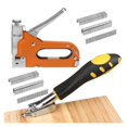 thumbnail image 1 of 3 In 1 Stapler Gun With 600 Staples, Manual Brad Nailer Power Adjustment Stapler Gun For Wood, Crafts, Carpentry, Decoration DIY ,Easy to Use, 1 of 8