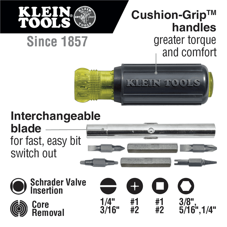 Klein Tools 32527 Nut Screwdriver Schrader Valve Core Bit