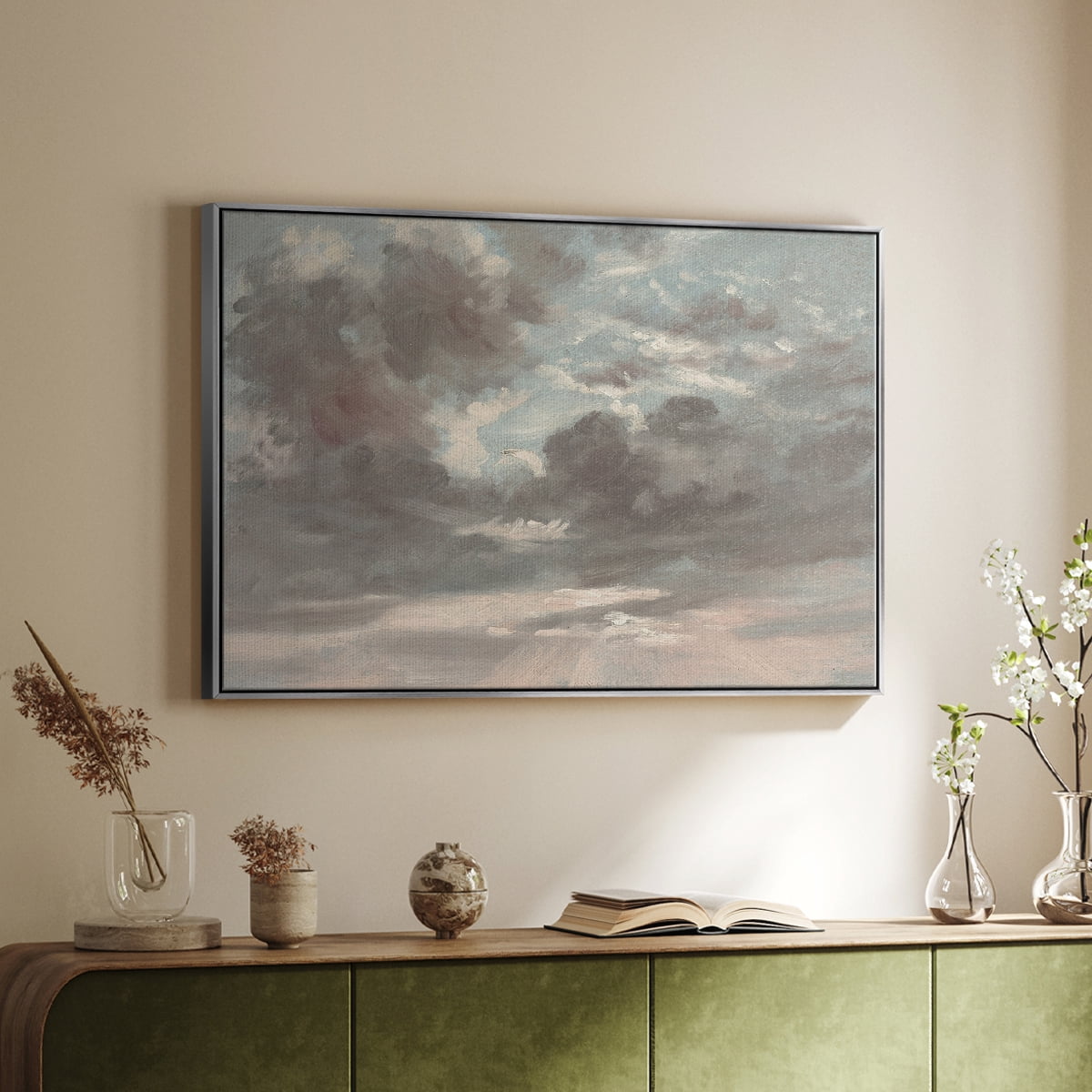 Vintage Landscape-CCXXXV By Wexford Home Framed in Silver Wood Gallery Wrapped Canvas 17 in. x 25 in.