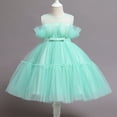 thumbnail image 4 of Vedolay Girls Summer Sleeveless Crew Neck Solid Color Bow Tulle Princess Dress,Mint Green 2-3 Years, 4 of 5