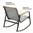 thumbnail image 4 of Aiho 3-Piece Outdoor Rocking Patio Set with Coffee Table, for Porch, Garden, Backyard - Grey, 4 of 7