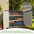 thumbnail image 3 of Patiowell 26 Cu.FT Outdoor Storage Shed with Floor, Lockable & Waterproof Horizontal Resin Cabinet for Patio Tools, Beige, 3 of 8