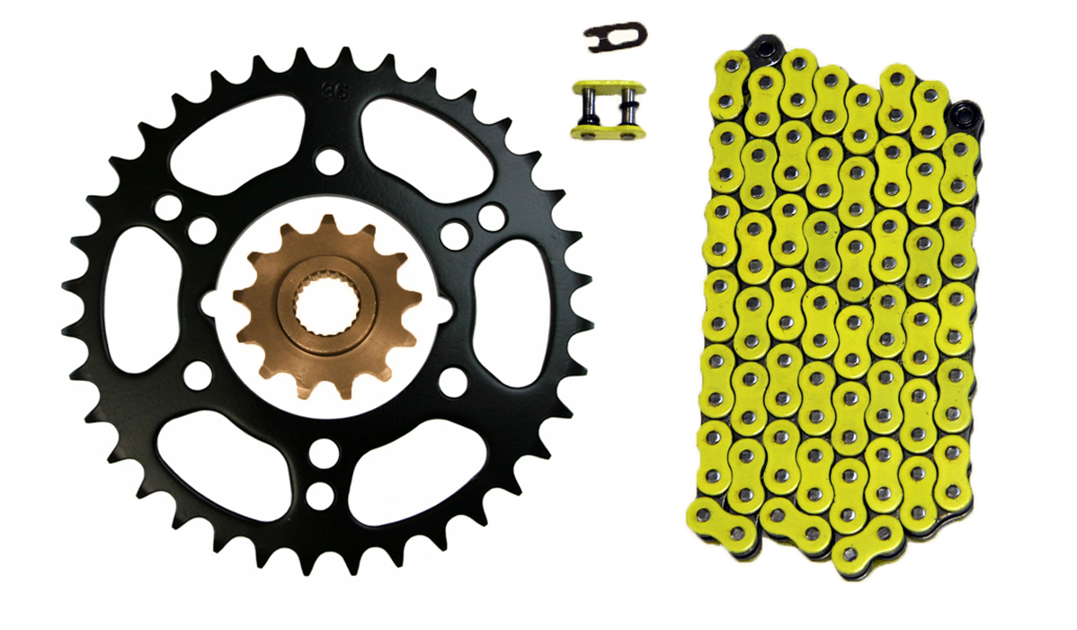 520-76L O-Ring Chain and Sprocket 13//36 for 1998-2009 Polaris Scrambler 500 4X4