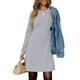 thumbnail image 3 of UVN Vestidos para Mujer Otoño Invierno Manga Larga Cuello Redondo Casual Jersey Sudadera Vestido con Abertura Lateral, 3 of 8