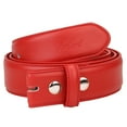 thumbnail image 4 of Falari Replacement Leather Dress Belt Strap Without Buckle Snap on Strap 33mm fit 35mm Buckle - Red L, 4 of 7