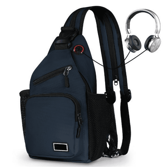 Bxaolu Crossbody Sling Bag Backpack for Men Women, Convertible Shoulder Bag Multiple Pockets Chest Bag for Daypack Travel Hiking (Dark Blue)