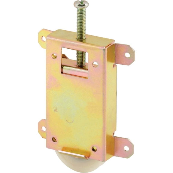 Mirror Door Roller Assembly, 1-1/2 in., Steel Housing and Ball Bearings, Concave Plastic Wheel