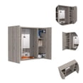 thumbnail image 4 of TUHOME Furniture Armoire à Pharmacie Artemisa avec Miroir et Six Tablettes de Rangement Internes, Gris, 4 of 7