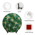 thumbnail image 4 of Yiaed Thorns Of Macro Cactus Print Bone China Decorative Plate Ceramic Dinner Plates Art Crafts with Display Stand-8in, 4 of 6