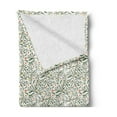 thumbnail image 2 of Floral Soft Flannel Fleece Throw Blanket, Watercolor Style Fresh Spring Garden Pattern Tender Botanical Layout, Cozy Plush for Indoor and Outdoor Use, 50" x 60", Orange Yellow and Green, by Ambesonne, 2 of 5
