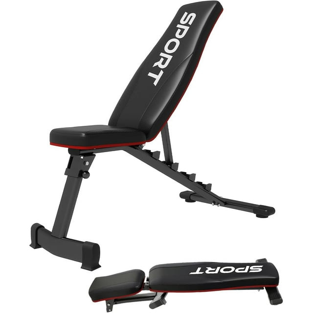 Bingirl Adjustable Weight Bench – 660 Lb Capacity 3-Second Fold & 80% Space-Saving 5-Position Incline/Decline/Flat Workout Bench for Home Gym