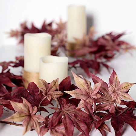 Balsa Circle 70 Burgundy Artificial Fall Maple Leaf Garland Faux Autumn Foliage Wedding Party Decorations