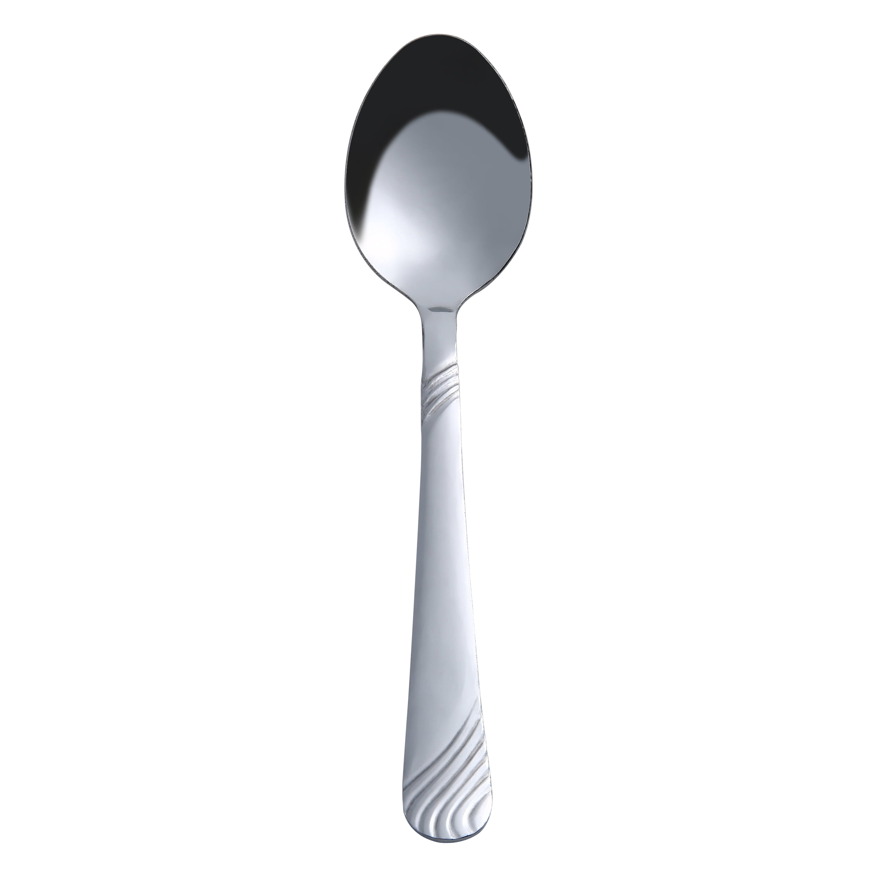 Mainstays Teaspoons Swirl Stainless Steel, Adult, 4 Piece Set, Silver