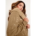 thumbnail image 4 of June + Vie Women's Plus Size Sequin Button-Up Sweater, 4 of 5