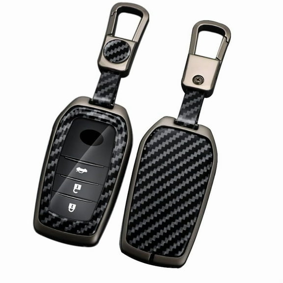 for Toyota Key Fob Cover, Carbon Fiber Texture Key Fob Case for 2025 Camry, 2021-2025 Venza, Grand Highlander Hilux, Fortuner, 2022-2025 Tundra Tacoma Remote Key