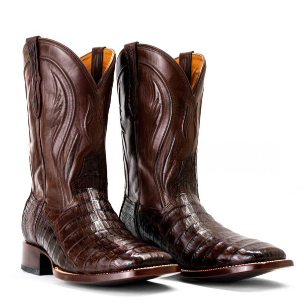 Botas de hombre con punta de cuadros y borde de tubo bordado, 38-48 yardas
