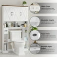 thumbnail image 3 of Vabches 67" Over The Toilet Storage Cabinet with Adjustable Shelf and Paper Holder, Freestanding Bathroom Storage Organizer with Open Storage Shelf, 3 of 7