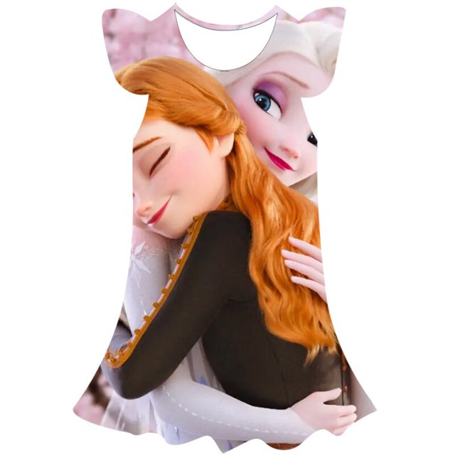 Disney Frozen Elsa princesa vestido de dibujos animados 3D estampado niñas vestido verano Frozen Elsa vestido Frozen sin mangas fiesta princesa vestidos 6M Gao Jinjia LED
