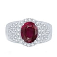 thumbnail image 3 of Sterling Silver Ruby and Natural White Topaz Halo Ring, 3 of 3