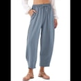thumbnail image 2 of Pantalones Rectos Holgados Informales de Algodón y , Color Azul XXXL, 2 of 5