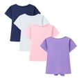 thumbnail image 2 of HILEELANG Cotton Comfortable Breathable Short Sleeve T-Shirts with Bowknot, 4 Pack (Size 13), 2 of 5