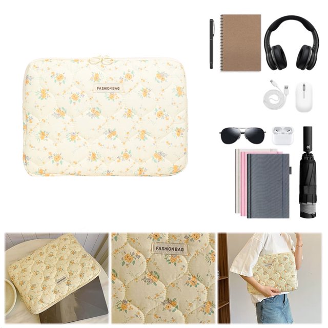 BOFEER - Funda acolchada para iPad, funda para portátil, funda protectora para portátil de 11/13/15 pulgadas, diseño floral, para exteriores