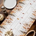thumbnail image 2 of Fall Grey Orange Cotton Linen Table Runner, Washable Table Runners for Kitchen, Dining Room, Holiday, Home Party Table Decor, 13x90 Inches, 2 of 9
