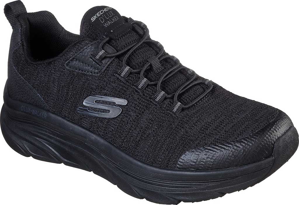 Men's Skechers Relaxed Fit D'Lux Walker Pensive Sneaker Black/Black 6.5 EW