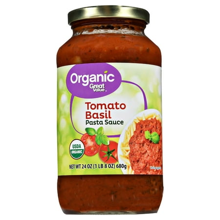 (3 pack) Great Value Organic Tomato Basil Pasta Sauce, 23.5