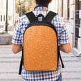 thumbnail image 5 of Uemuo Orange Glitter2 Printed Durable 17-inch Student Backpack - Lightweight, Waterproof, Adjustable Straps, Ideal for School, Work, Travel, 5 of 5