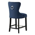 thumbnail image 5 of Avara 24" Tufted Velvet Counter Stool with Black Legs, 5 of 7