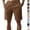 Coffee, variant on Men Linen Shorts Summer Casual Vintage Shorts Outdoor Knee Length Short Pants Elastic Waist Wide Leg Bottom (Khaki, 3XL)