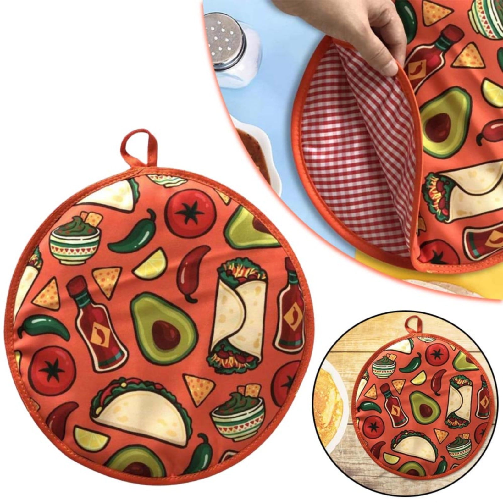 Tortilla Warmer Bag | Portable Tortilla Holder, 12 Inch Insulated Cloth Tortilla Keeper For Corn Flour Taco Pizza Bread