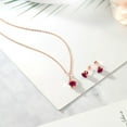 thumbnail image 4 of Gem Stone King 18K Rose Gold Plated Silver Created Ruby Pendant and Earrings Jewelry Set for Women (2.40 Cttw, Round Cut 6MM, With 18 inch Silver Chain), 4 of 4