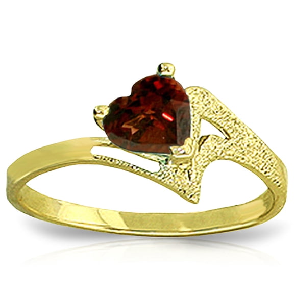 Galaxy Gold 14k Solid Gold Garnet Heart Ring - Size 7