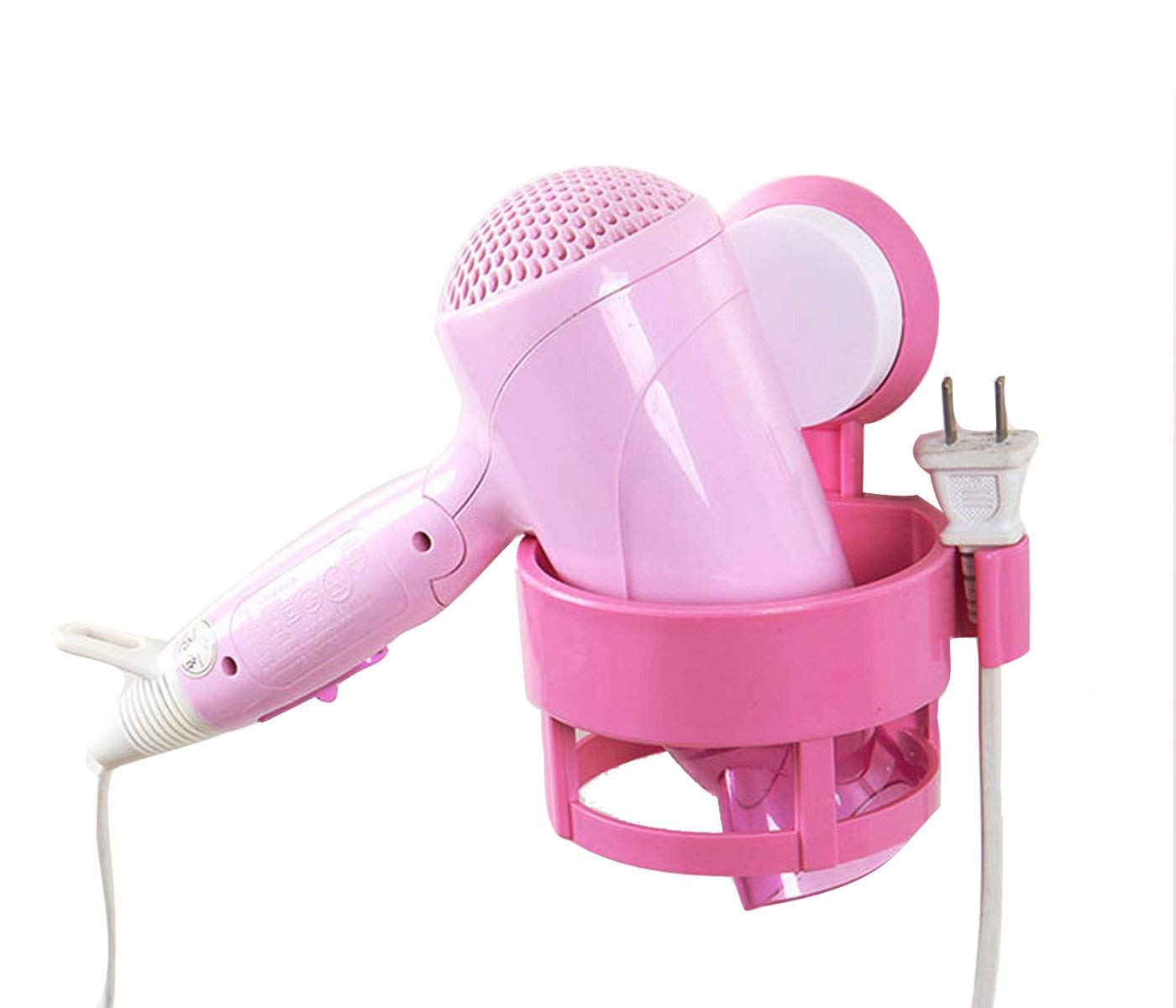 Cinlv Hair Blow Dryer Holder Spiral Practical Wall Mount Hang Shelf