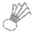 thumbnail image 2 of facefd Skeleton Hand Bracelet with Rings Elasticity chain skull Wristband for Party silver, 2 of 7
