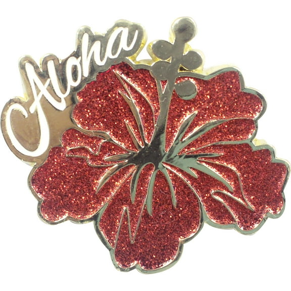 Hawaiian Islands Metal Magnet Hibiscus Aloha