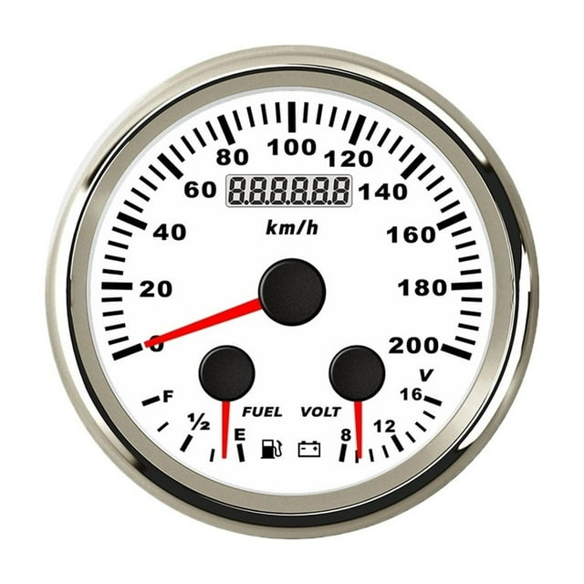 85mm 0-60MPH 0-200km/h GPS Speedometer Odometer With Fuel Level Voltmeter With Red Backlight For Car Boat ,High Precision