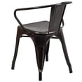 thumbnail image 4 of Bowery Hill Metal Stackable Dining Arm Chair in Black and Antique Gold, 4 of 4