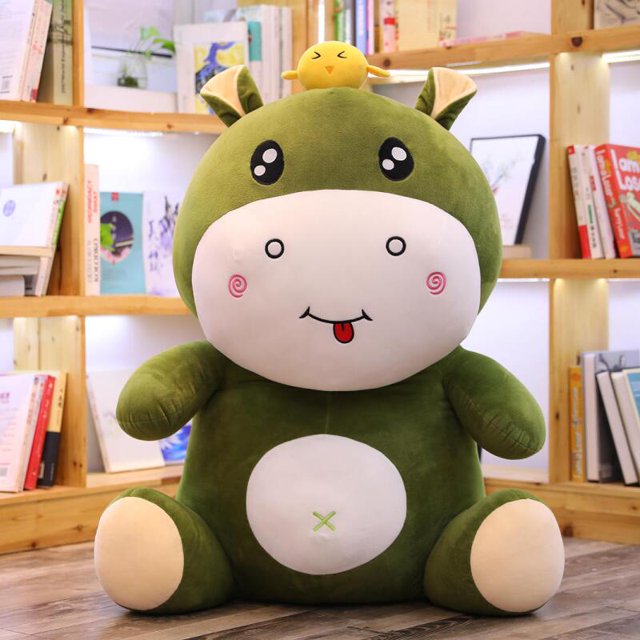 Juguetes de cumpleaños de animales de dibujos animados, almohada en forma de hipopótamo de algodón suave, cojín bonito, muñeca para niños