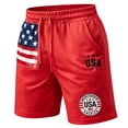 thumbnail image 4 of Rove Studio Men’s Patriotic USA Flag Print Shorts, Lightweight Breathable Athletic Gym Shorts with Side Pockets Red XXL, 4 of 4