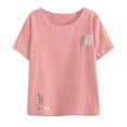 thumbnail image 2 of Liquidation d'Économies! T-Shirt Grande Taille pour Femmes BEFOKA, Blouse Décontractée d'Été pour Femmes, T-Shirt Décontracté à la Mode pour Femmes, Blouse à Manches Courtes et Col Rond, 2 of 5