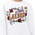 thumbnail image 3 of Women's G-III 4Her by Carl Banks White Los Angeles Lakers Roses Fleece Tri-Blend Sweatshirt, 3 of 3