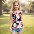 thumbnail image 2 of YDFCWXW Kids Tank Tops Childrens Sleeveless T Shirts Patriotic Tees Size 5-14 Years Girls (Beige, XXL), 2 of 5